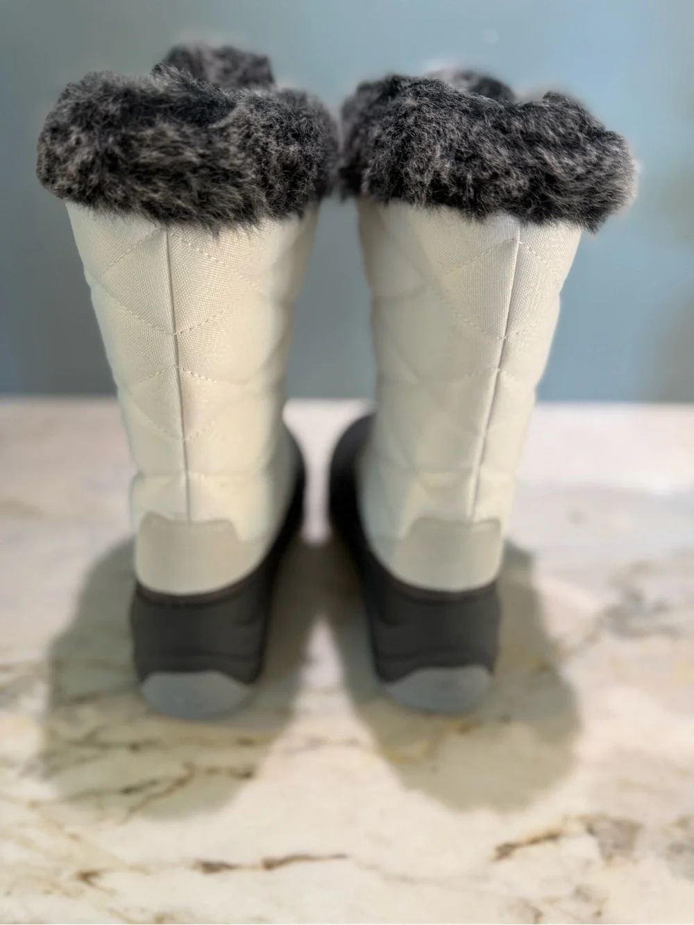 Kamik Momentum 2 Winter Snow Waterproof Faux Fur White Nylon Gray Rubber Boots 6